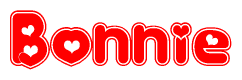 The image displays the word Bonnie written in a stylized red font with hearts inside the letters.