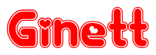 The image displays the word Ginett written in a stylized red font with hearts inside the letters.