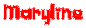 The image displays the word Maryline written in a stylized red font with hearts inside the letters.