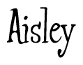 The image is of the word Aisley stylized in a cursive script.