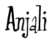 The image contains the word 'Anjali' written in a cursive, stylized font.