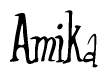 The image is a stylized text or script that reads 'Amika' in a cursive or calligraphic font.