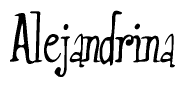 The image contains the word 'Alejandrina' written in a cursive, stylized font.