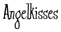 The image is of the word Angelkisses stylized in a cursive script.