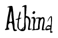 The image is a stylized text or script that reads 'Athina' in a cursive or calligraphic font.