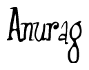 The image is a stylized text or script that reads 'Anurag' in a cursive or calligraphic font.