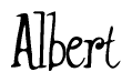 The image contains the word 'Albert' written in a cursive, stylized font.