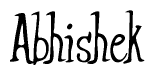 The image is of the word Abhishek stylized in a cursive script.
