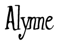 The image is of the word Alynne stylized in a cursive script.