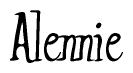 The image contains the word 'Alennie' written in a cursive, stylized font.