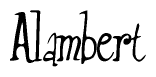 The image is a stylized text or script that reads 'Alambert' in a cursive or calligraphic font.