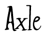 The image contains the word 'Axle' written in a cursive, stylized font.