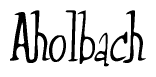 The image is of the word Aholbach stylized in a cursive script.