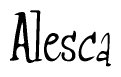 The image is of the word Alesca stylized in a cursive script.