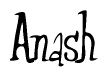 The image is of the word Anash stylized in a cursive script.