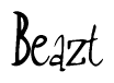 The image is of the word Beazt stylized in a cursive script.