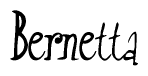 The image is of the word Bernetta stylized in a cursive script.