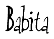 The image contains the word 'Babita' written in a cursive, stylized font.