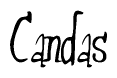 The image is of the word Candas stylized in a cursive script.