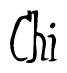 The image is a stylized text or script that reads 'Chi' in a cursive or calligraphic font.