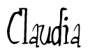 The image is a stylized text or script that reads 'Claudia' in a cursive or calligraphic font.