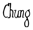 The image is of the word Chung stylized in a cursive script.
