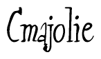 The image contains the word 'Cmajolie' written in a cursive, stylized font.