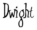 The image contains the word 'Dwight' written in a cursive, stylized font.