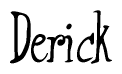 The image is a stylized text or script that reads 'Derick' in a cursive or calligraphic font.