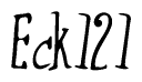 The image contains the word 'Eck121' written in a cursive, stylized font.