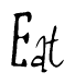 The image contains the word 'Eat' written in a cursive, stylized font.