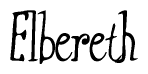 The image contains the word 'Elbereth' written in a cursive, stylized font.