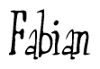 The image is a stylized text or script that reads 'Fabian' in a cursive or calligraphic font.