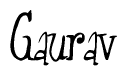 The image is a stylized text or script that reads 'Gaurav' in a cursive or calligraphic font.