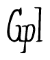 The image is of the word Gpl stylized in a cursive script.