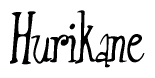 The image is a stylized text or script that reads 'Hurikane' in a cursive or calligraphic font.