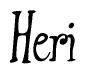 The image is a stylized text or script that reads 'Heri' in a cursive or calligraphic font.