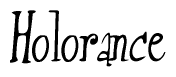 The image is of the word Holorance stylized in a cursive script.