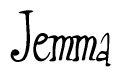 The image contains the word 'Jemma' written in a cursive, stylized font.