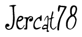 The image is a stylized text or script that reads 'Jercat78' in a cursive or calligraphic font.