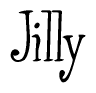 The image contains the word 'Jilly' written in a cursive, stylized font.