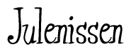 The image is of the word Julenissen stylized in a cursive script.