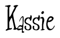 The image is a stylized text or script that reads 'Kassie' in a cursive or calligraphic font.