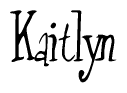 The image is of the word Kaitlyn stylized in a cursive script.