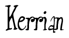 The image contains the word 'Kerrian' written in a cursive, stylized font.