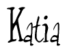 The image contains the word 'Katia' written in a cursive, stylized font.