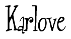 The image is a stylized text or script that reads 'Karlove' in a cursive or calligraphic font.