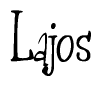 The image is of the word Lajos stylized in a cursive script.