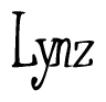 The image is a stylized text or script that reads 'Lynz' in a cursive or calligraphic font.