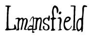 The image contains the word 'Lmansfield' written in a cursive, stylized font.